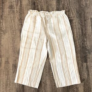 Chico’s Striped Linen Drawstring Pants Size 1